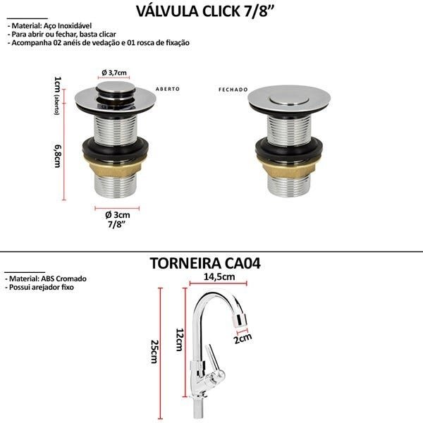 Kit Cuba Meca T.CA04L e Valvula Click - 4