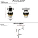 Ver imagem 1 de Kit Cuba Quadrada T.AA05 Sifão Engate Valvula Click