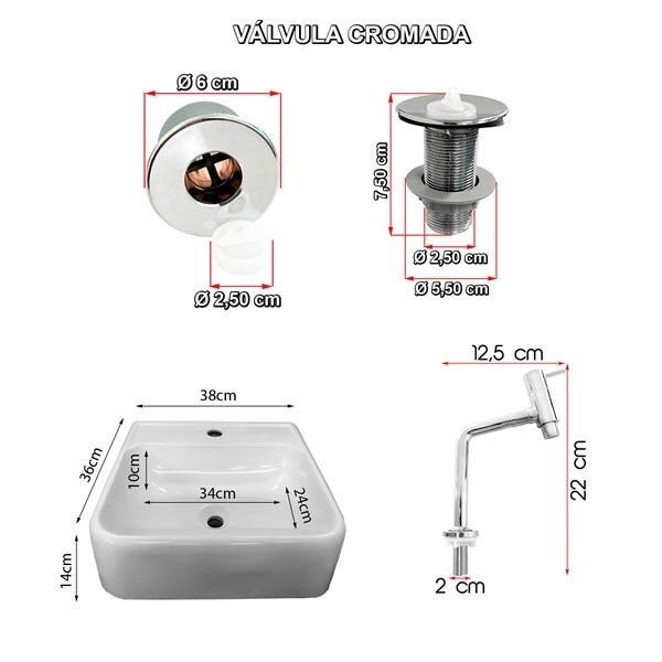Kit Cuba Lisboa Torneira AA05 Sifão Engate e Valvula ABS - 3