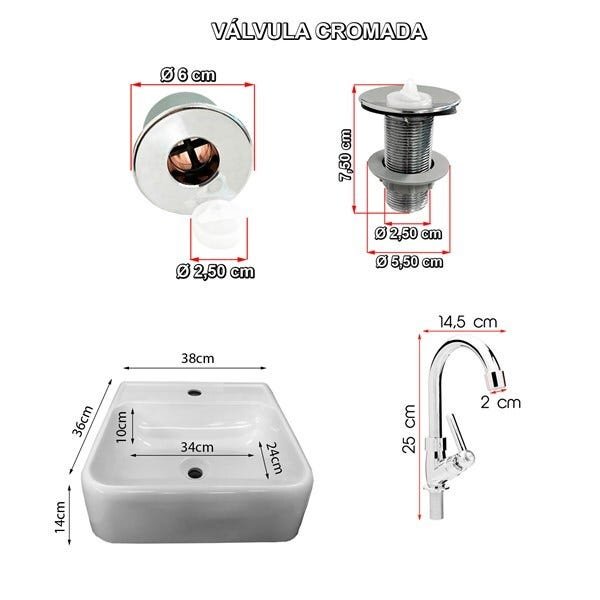 Kit Cuba Lisboa Torneira CA04L e Valvula ABS - 4