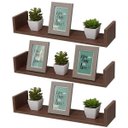 Ver imagem 2 de Kit 3 Prateleiras U 80 x 20cm Nogal Suporte Invisível