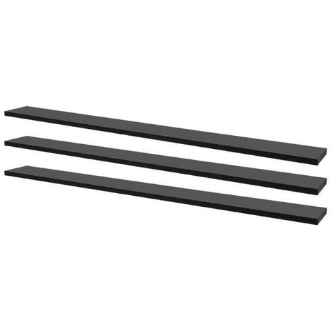 Kit 3 Prateleiras 80 x 20cm Preta Suporte Invisível
