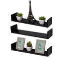Ver imagem 2 de Kit 3 Prateleiras U 80 x 20cm Preta Suporte Invisível