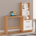 Ver imagem 2 de Escrivaninha Silvana 100% Mdf Tuboarte 2 Gavetas 5 Nichos (estilo Colméia)