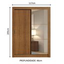 Ver imagem 4 de Guarda-roupa Solteiro Madesa Dallas 2 Portas de Correr com Espelho 2 Gavetas