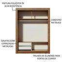 Ver imagem 6 de Guarda-roupa Solteiro Madesa Dallas 2 Portas de Correr com Espelho 2 Gavetas
