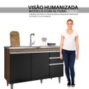 Ver imagem 7 de Balcão Gabinete Cozinha 120cm Pia sem Tampo Mdp Freijó Preto