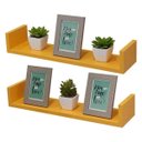 Ver imagem 2 de Kit 2 Prateleiras U 80 x 25cm Amarela Suporte Invisível