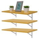 Ver imagem 2 de Kit 3 Prateleiras 80 x 25cm Amarela Com Mão Francesa