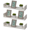 Ver imagem 2 de Kit 3 Prateleiras U 80 x 25cm Branca Suporte Invisível