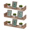 Ver imagem 2 de Kit 3 Prateleiras U 80 x 25cm Carvalho Suporte Invisível