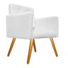 Kit Poltrona Gênesis e Puff Sofia Palito Mel Suede Branco - Amarena Móveis - 2