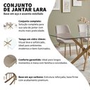 Ver imagem 2 de Conjunto Mesa de Jantar Lara 160cm Vidro 10mm Base Aço Carbono Bronze com 4 Cadeiras em Linho Bege