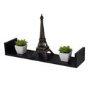 Ver imagem 2 de Prateleira U 80 x 25cm Preta Suporte Invisível