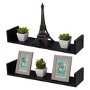 Ver imagem 2 de Kit 2 Prateleiras U 80 x 25cm Preta Suporte Invisível