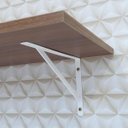 Ver imagem 4 de Kit 3 Prateleiras 80 x 25cm Nogal Com Mão Francesa