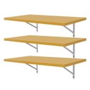 Ver imagem 1 de Kit 3 Prateleiras 80 x 30cm Amarela Com Mão Francesa