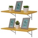 Ver imagem 1 de Kit 2 Prateleiras 80 x 30cm Amarela Com Mão Francesa