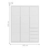 Guarda Roupa com 3 Portas e 4 Gavetas Cleveland Branco - 3