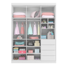 Guarda Roupa com 3 Portas e 4 Gavetas Cleveland Branco - 5