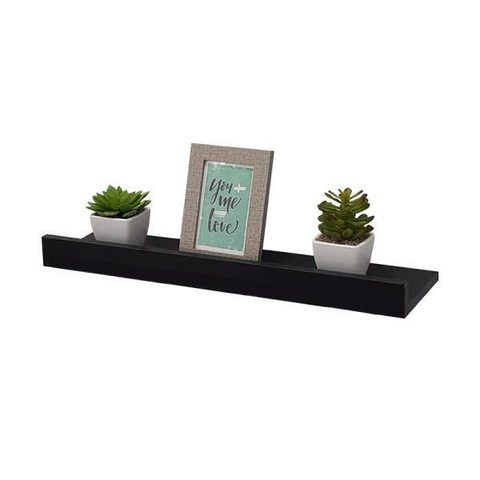 Prateleira Porta Quadros 90 x 10cm Preta Suporte Invisível