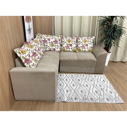 Sofá Canto Bege com Floral 602/78 Belo - 2