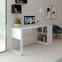 Ver imagem 3 de Mesa para Escritório com Livreiro Industrial Tecnomobili Me4182 Cor:branca