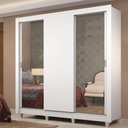 Ver imagem 1 de Guarda-roupa Casal Madesa Lyon Plus 3 Portas de Correr com Espelhos 4 Gavetas com Pés