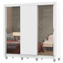 Ver imagem 3 de Guarda-roupa Casal Madesa Lyon Plus 3 Portas de Correr com Espelhos 4 Gavetas com Pés