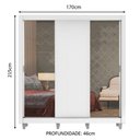 Ver imagem 4 de Guarda-roupa Casal Madesa Lyon Plus 3 Portas de Correr com Espelhos 4 Gavetas com Pés