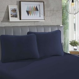 Lençol em malha SOLTEIRO 100% Algodão - 1 Lençol SOLTEIRO com elástico em toda a volta Marinho - 1