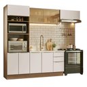 Ver imagem 2 de Armário de Cozinha Completa 270 X 60 cm Rustic/Branco Veludo Lux Madesa 08