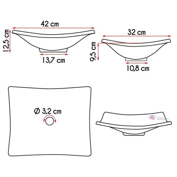 Kit Cuba Concava Sobrepor Banheiro Com Valvula Click Inox - 4