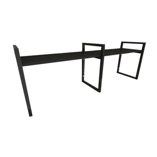 Prateleira industrial aço cor preto 30 cm MDF cor preto modelo indfb06psl - 1