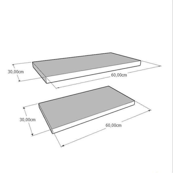 Kit 2 prateleiras Escritório em MDF suporte tucano amadeirado escuro 1 60x20cm 1 90x20cm - 2