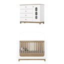 Ver imagem 2 de Conjunto Quarto de Bebê Berço Mini Cama com Cantos Arredondados e Detalhes Usinados + Cômoda Branco/Jequitibá HP Aconchego