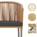 Ver imagem 3 de Mesa com 6 Cadeiras de Jantar Roma 120cm e Noronha em Alumínio Fendi Corda Náutica Estofado 11 Trama