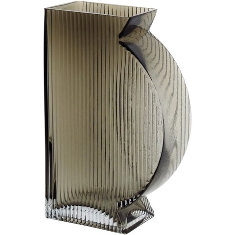 Vaso Decorativo Enfeite 20x12x6cm Vidro Cinza Marinella