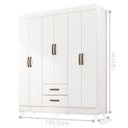 Ver imagem 4 de Guarada Roupa Casal com 6 Portas Guararapes Branco Brilho