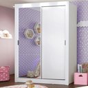Ver imagem 1 de Guarda-Roupa Infantil Madesa Enzo 2 Portas de Correr com Espelho Branco Cor:Branco