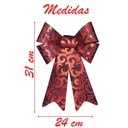 Ver imagem 3 de Kit 4 Enfeite Árvore Natal Laço Vermelho Camurça 31 Cm