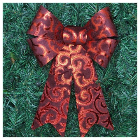 Kit 4 Enfeite Árvore Natal Laço Vermelho Camurça 31 Cm