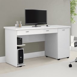 Mesa para Computador Notável Office Branco com Rodízios e Gaveta - 2