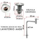 Ver imagem 3 de Kit Cuba Torino Sobrepor com Torneira e Valvula Abs Cromado