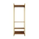 Ver imagem 3 de Closet Modulado Estilo Industrial Solteiro Loft Amêndoa Cabideiro Base Dourada