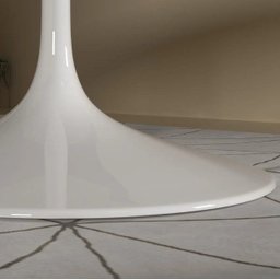 Mesa de Jantar Saarinen Tulipa Redonda - 80 Cm - Madeira Cinamomo - Base Branca - 3