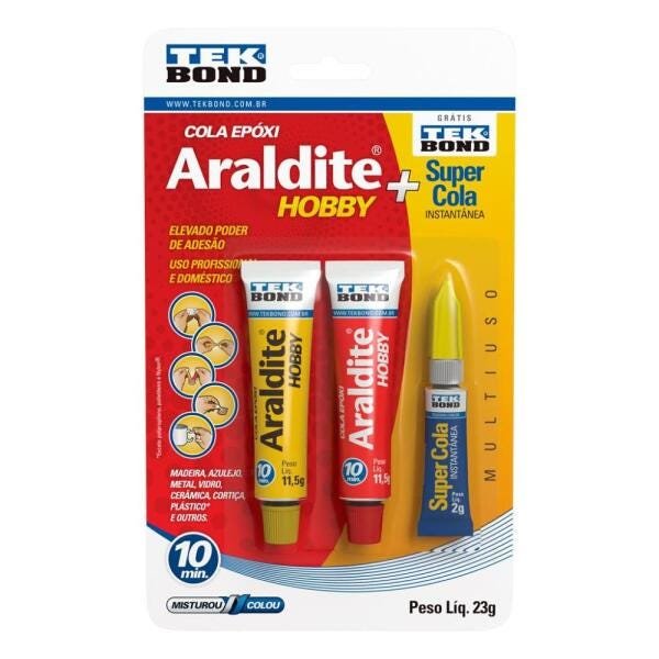 Kit Adesivo 23g Araldite Hobby + Super Cola Blister 10828500702 Tekbond