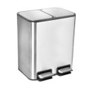 Ver imagem 1 de Lixeira Dupla com Pedal Piso Docol Flat 20l (10+10l) Aço Inox Balde Removível