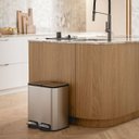Ver imagem 2 de Lixeira Dupla com Pedal Piso Docol Flat 20l (10+10l) Aço Inox Balde Removível