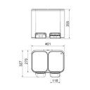 Ver imagem 4 de Lixeira Dupla com Pedal Piso Docol Flat 20l (10+10l) Aço Inox Balde Removível